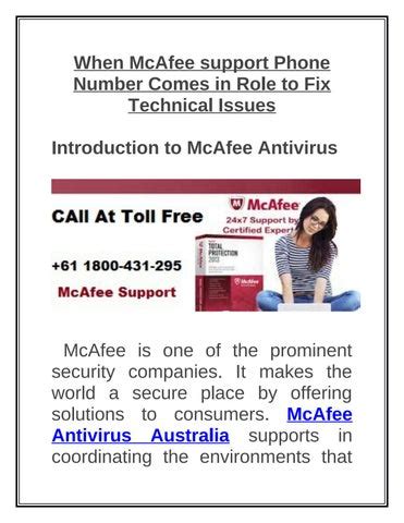mcafee support phone number australia.
